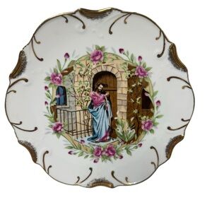 Jesus Knocking Porcelain Plate with 18k gold trim 8 inch